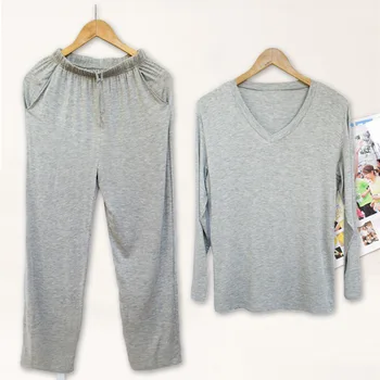 

2PCS Shirt&pants Modal New Couple Pajamas Set For Men&women Sleepwear Loose Sexy Loose Home Clothing Comfortable Nightwear