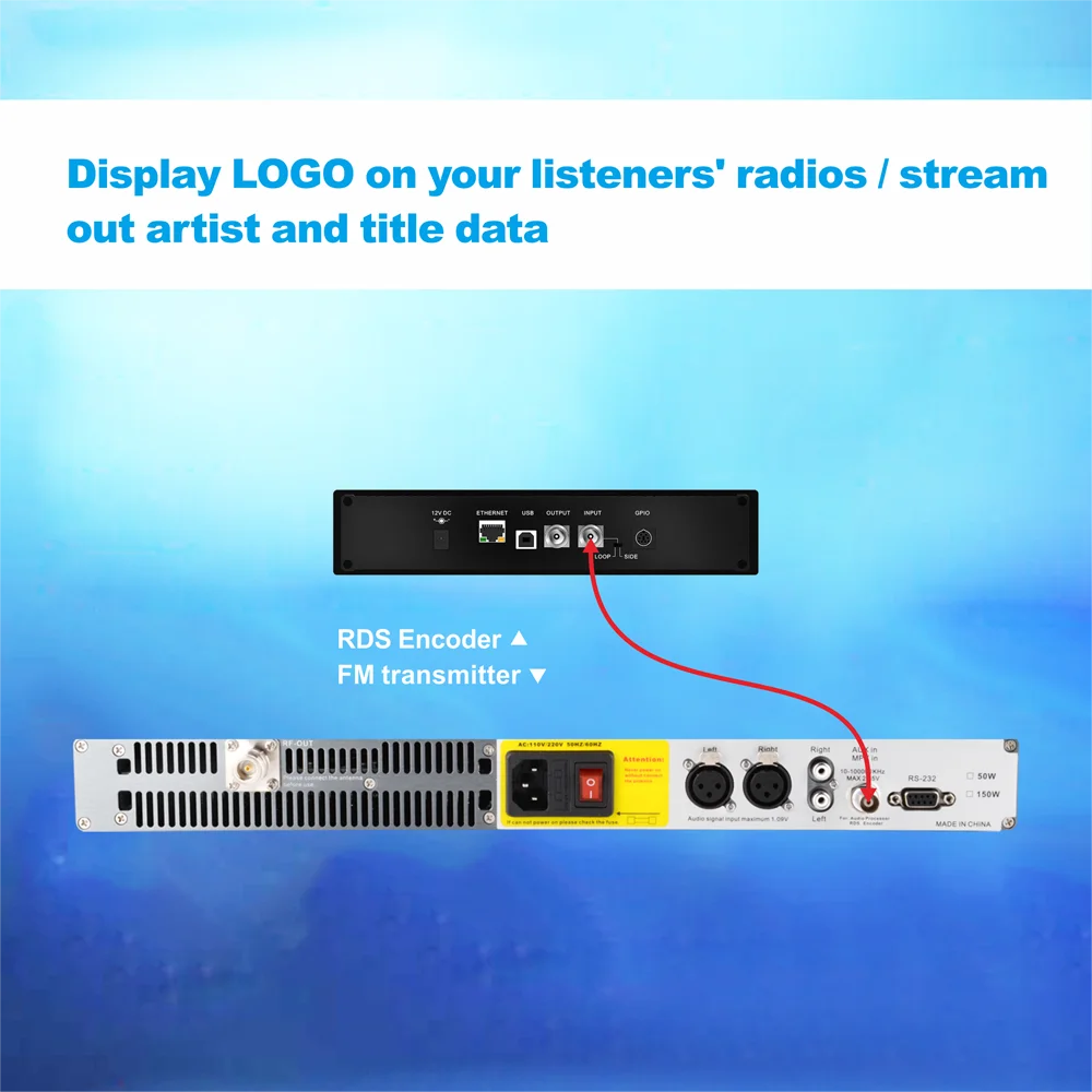 Трансмиттер радиовещания 150 Вт RDS FM 87 108 МГц DP100 двухполюсная антенна