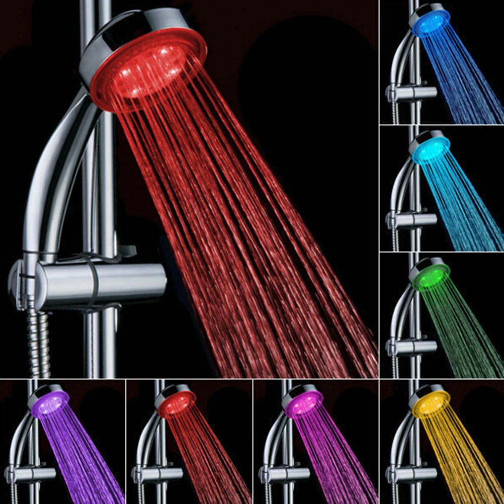 1Pc Saving Water 7 Colors Change Led Shower Tourmaline SPA Anion Hand Held Bathroom Led Shower Head Filter Hand Shower