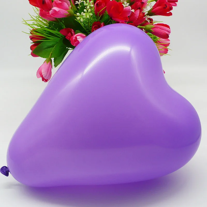 purple 50 шт 10 дюймов красные любовь латексные воздушные шары «сердце» Свадебные украшения Гелиевый шар День святого Валентина подарки День рождения воздушный шар Globos - Цвет: purple