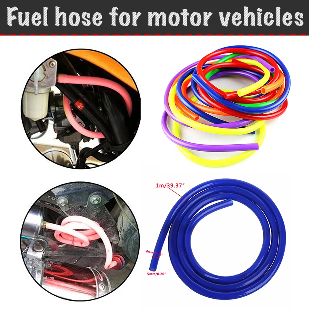 WOOSTAR 4mm Hose Fuel Rubber Tube Line with fuel filter Fuel Switch for Moped Scooter Dirt Bike ATV Yellow 