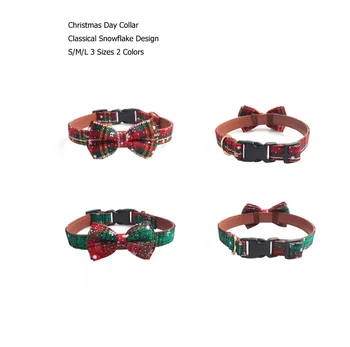 

Wholsale Chrismats Dog Collar Classical Snowflake Design Pet Collar Leash Small Dogs Cats Festival Party Collar Safety Buckle