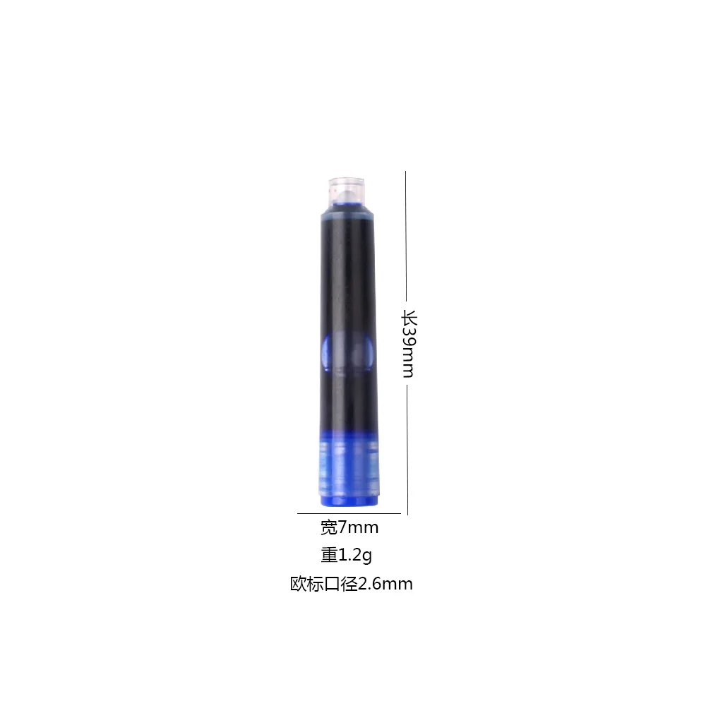 Universal Fountain Substituição Pen Bag, Saco De Tinta Preta Azul, 10 apagáveis, 2.6, 3.4mm