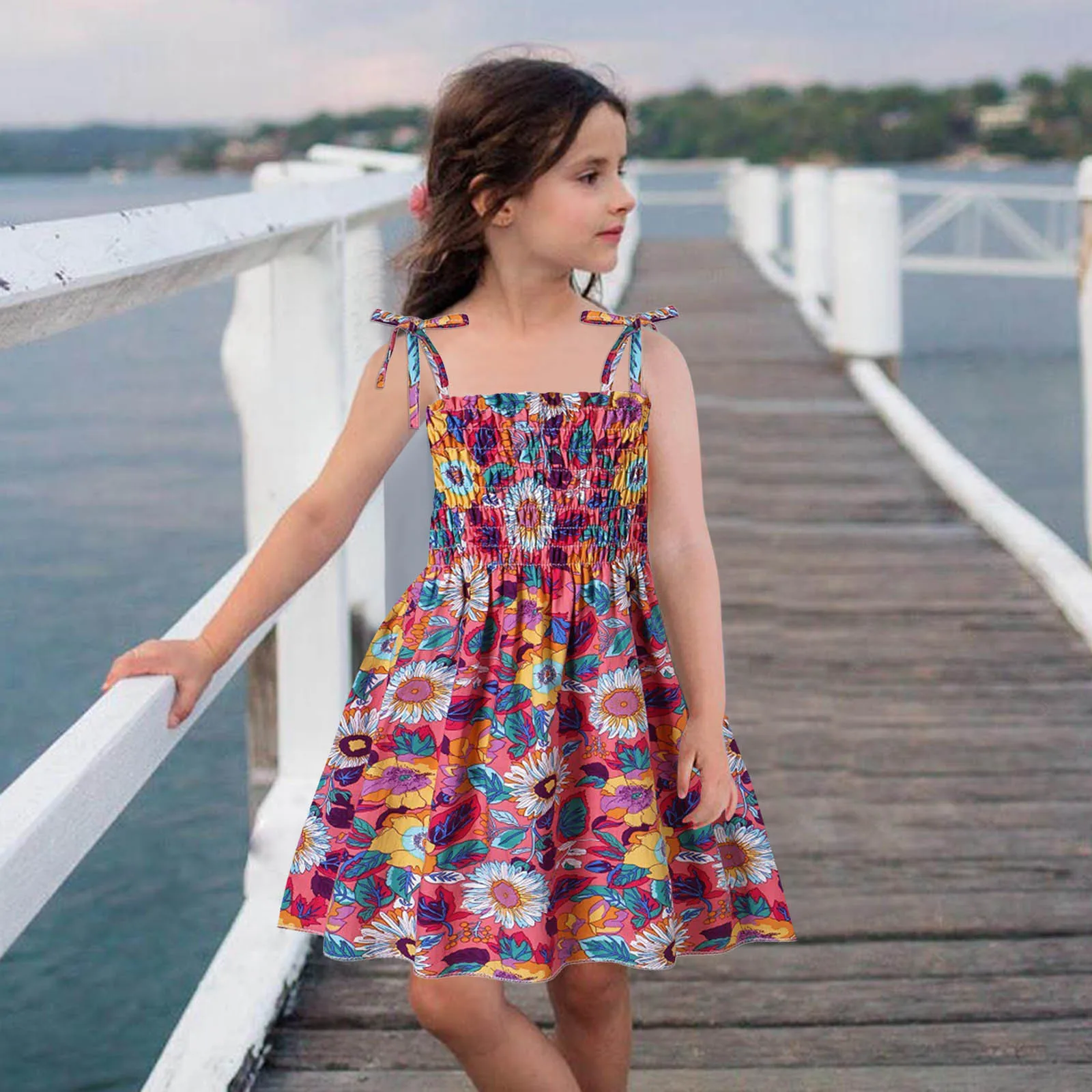 baby girl beach dress Girls Dress - Ocean Friends Print Dress main image 1