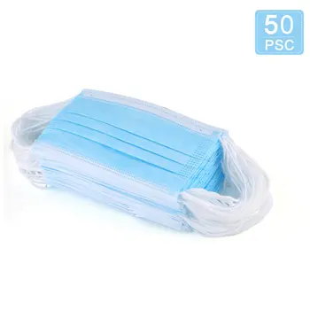 

50Pcs Disposable Mask Blue Four Layers High Efficiency Filtration Light And Breathable 3D Fitting Design Kids Masks