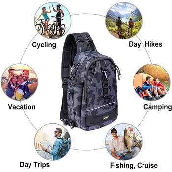 

Unisex Fishing Gear Storage Backpack Solid Color / Camouflage / Digital Print Chest Bag Water-resistant Crossbody for Women Man