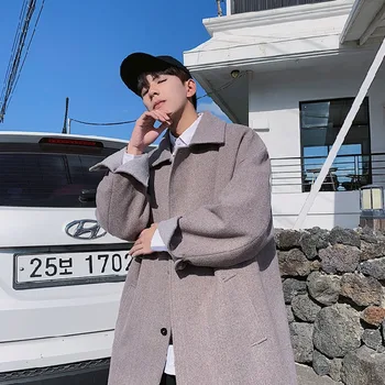 

2019 Autumn New Korean Version Of The Street Graffiti Loose Color Matching Long Paragraph Large Size Casual Harajuku Coat