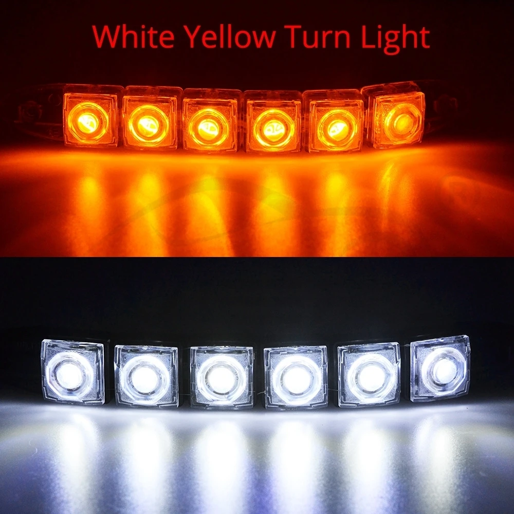 Hviero DRL Daytime Running Lights 6LED Red Blue Green White Waterproof Bright Flexible Driving Fog Bulb Warning Lamp DC 12V Auto Led