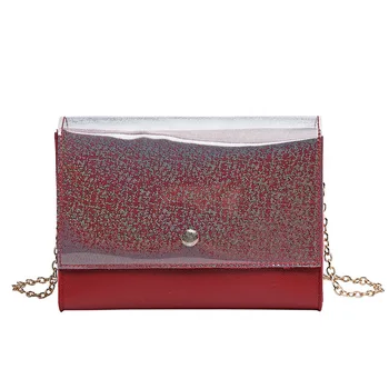 

Shiny Transparent Small Package 2020 Summer Fashion Exquisite Minimalist Chain Shoulder Bag Messenger Mini Mobile Phone Bag