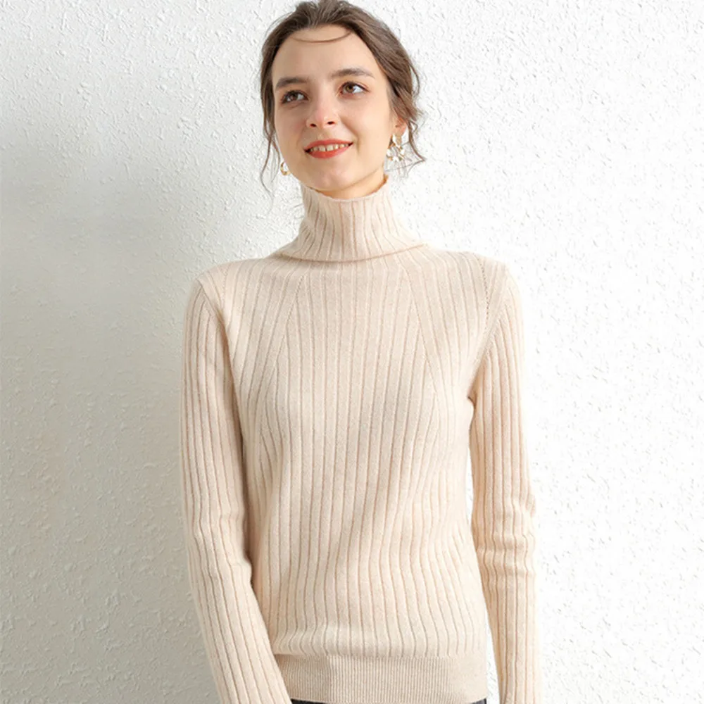 

Sweater New Fashion Cashmere Women Casual Long-Sleeved Turtleneck Female Wool Pullover Winter Ladies Bottoming Knitted Tops