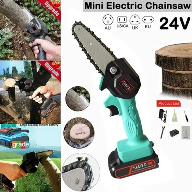 

24V Rechargeable MINI Electric Chainsaw Wood Cutting Lithium Chainsaw Bracket Adjustable Universal Chain Saw Part Angle