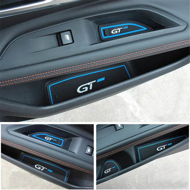 13 шт двери автомобиля ворота Слот коврик паз резиновая кружка чашки коврик для peugeot 3008 GT GT 5008 левый руль