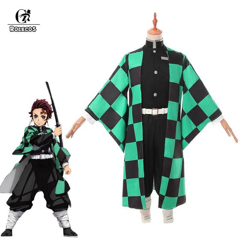ROLECOS аниме демон Slayer Косплей Костюм Kamado Tanjirou Kimetsu no Yaiba косплей костюм для мужчин