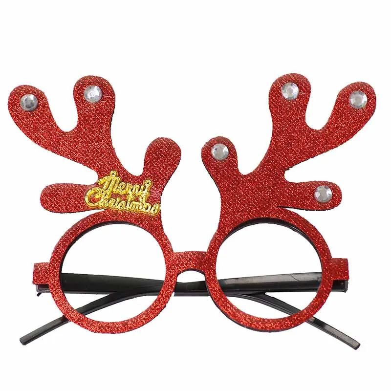 New Year Glasses Gifts Merry Christmas Eve Decorations Party For Home Ornaments Decor Xmas Tree Santa Claus Deer Snowman