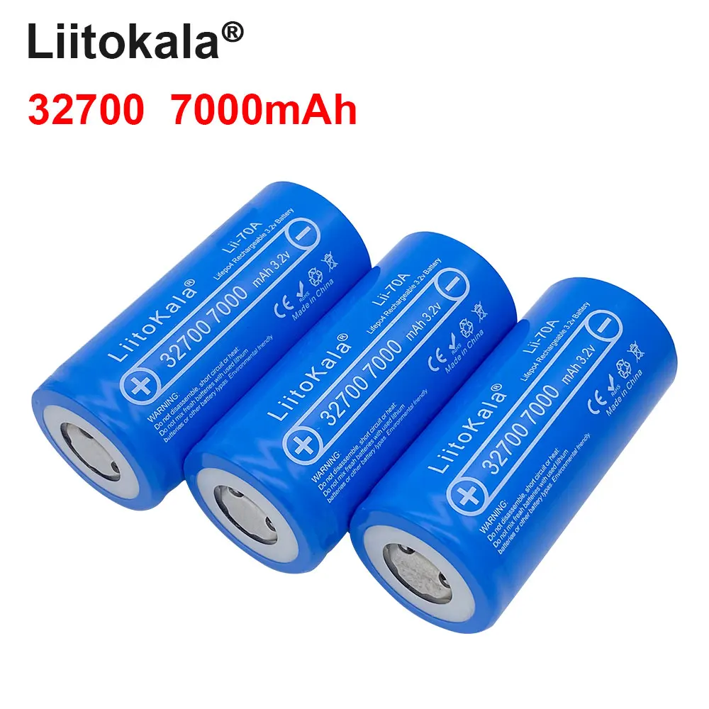 Новый аккумулятор LiitoKala Lii 70A 3 2 V 32700 7000mAh 6500mAh LiFePO4 35A 55A непрерывный максимальный