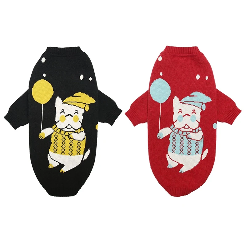 Pet Autumn And Winter Costume Thickening Clothes Small Dog Warm Turtleneck Knitting Outfit Sweater