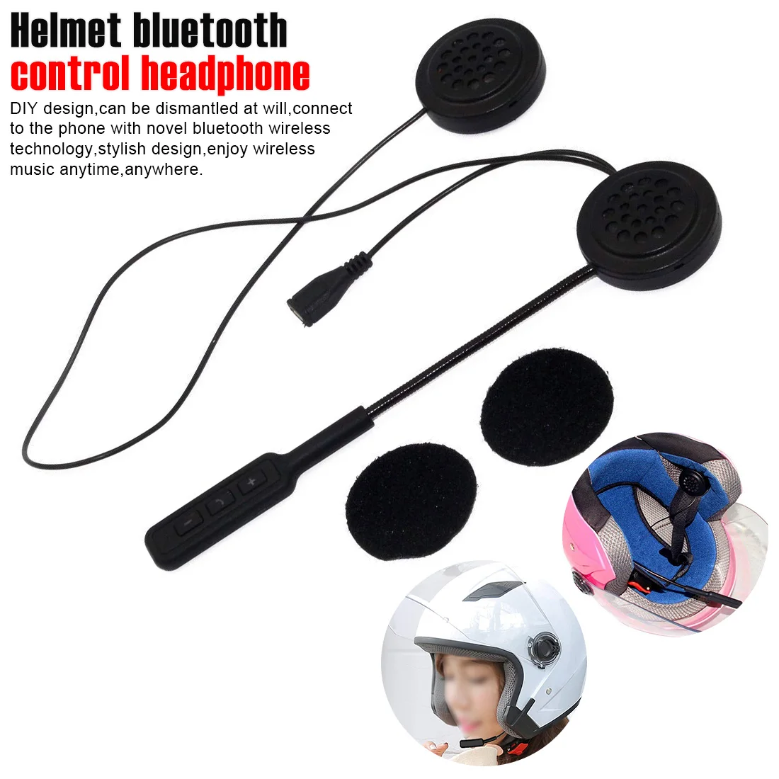 Гарнитура для шлема с Bluetooth, гарнитура для шлема, наушники для мотоцикла, гарнитура для управления самокатом