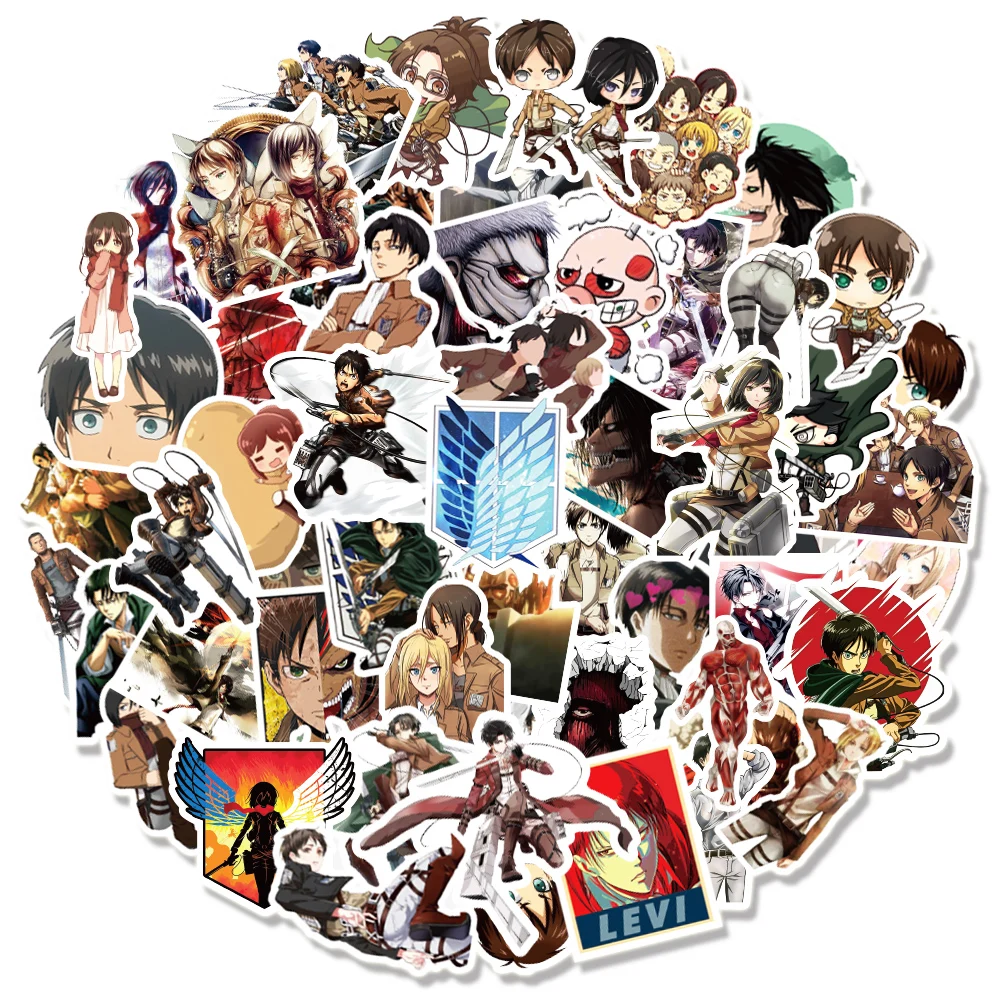 10/30/50/100PCS/Pack Anime Attack on Titan Graffiti Stickers for Laptop Motorcycle Skateboard Computer Luggage Decal Sticker Toy