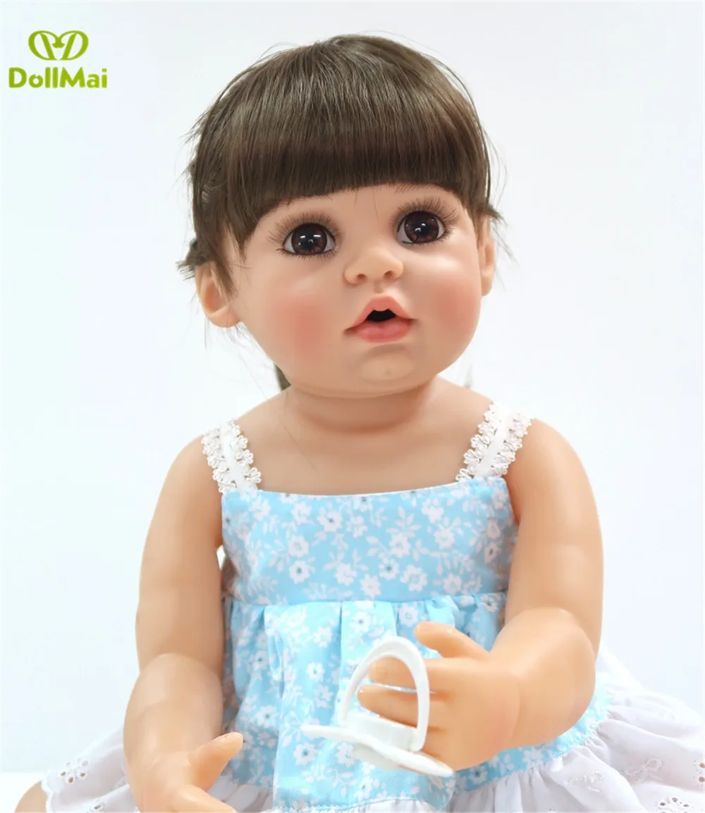 DollMai bebe reborn, милая девочка, близнецы, новорожденные куклы, полностью силиконовая виниловая кукла-реборн для детей, подарок для купания, игрушки