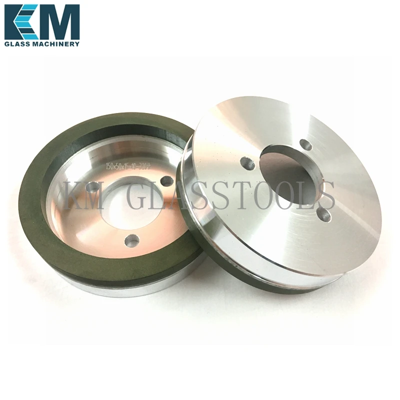 KM Resin wheels R1-CC4-D150/130xd(hole)-15x10 for Glass Straight-line Edging,Variable miter,Double edging machine, Customized.