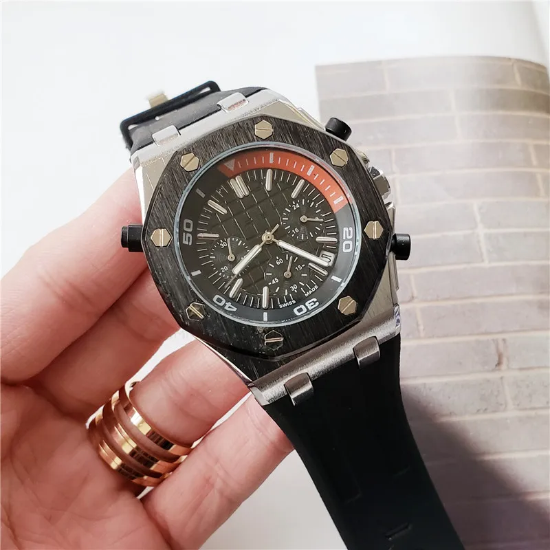 Brand Full-featured Bracelet Casual Quartz Watch 007 Top Real Leather Watch strap Belt Men's Men's Watch Hot Sale