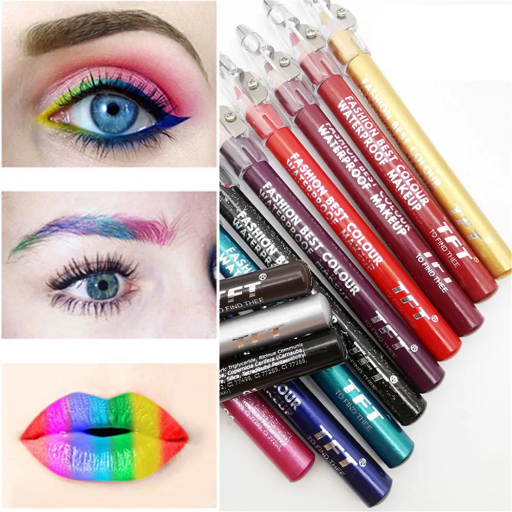 1Pc Eye Shadow Liner Pen Highlighter Waterproof Glitter Matte Eyeliner Pencil 12 Colors Long Lasting Eye Beauty Cosmetic Makeup