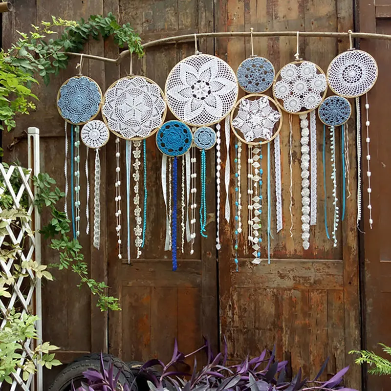 

Creative Handmade Wall Decoration Tapestry Tassel Lace Dream Catcher Home Manual Weave Craft Decor Living Room Retro Tapestries