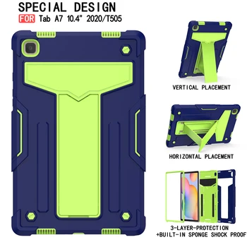 

Full Protection Tablet Back Cover For Samsung Galaxy Tab A7 10.4" 2020/T505 Stand With Pen Slots Silicon Funda Case
