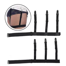 Рубашка мужская Топ без морщин Нескользящая Рубашка клип сексуальная Удобная нейлоновая лента ноги кольцо подвязка унисекс