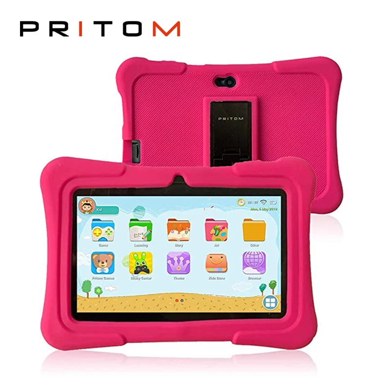 

PRITOM K7 7 inch Kids Tablet Android PC 1GB RAM 16GB ROM Quad Core Tablets WiFi Bluetooth Dual Camera with Kids Tablet Case