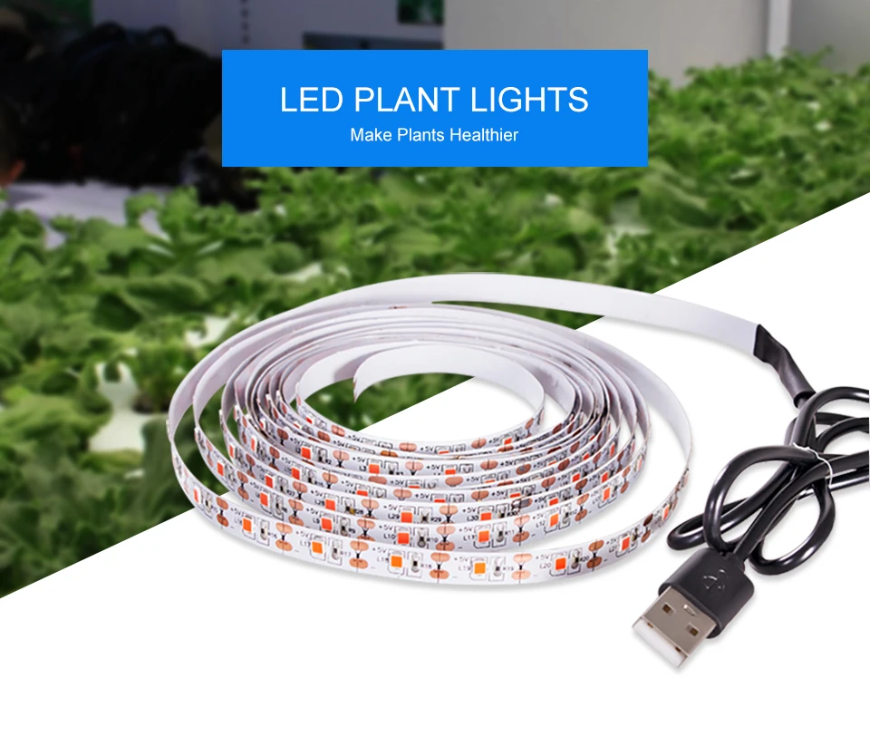 FOXGBF LED growth strip light 2835 chip DC 5V USB LED Strip Light 0.5M 1M 1.5M 2M 2.5M 3M Red light for Greenhouse Grow Tent (1)