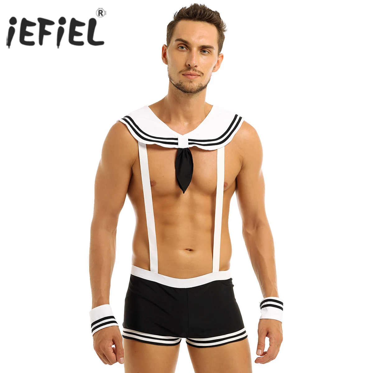 Iemiel Conjunto de lencería exótica para hombre, traje Sexy de marinero,  ropa de noche, Bóxer con tirantes y cuello| | - AliExpress