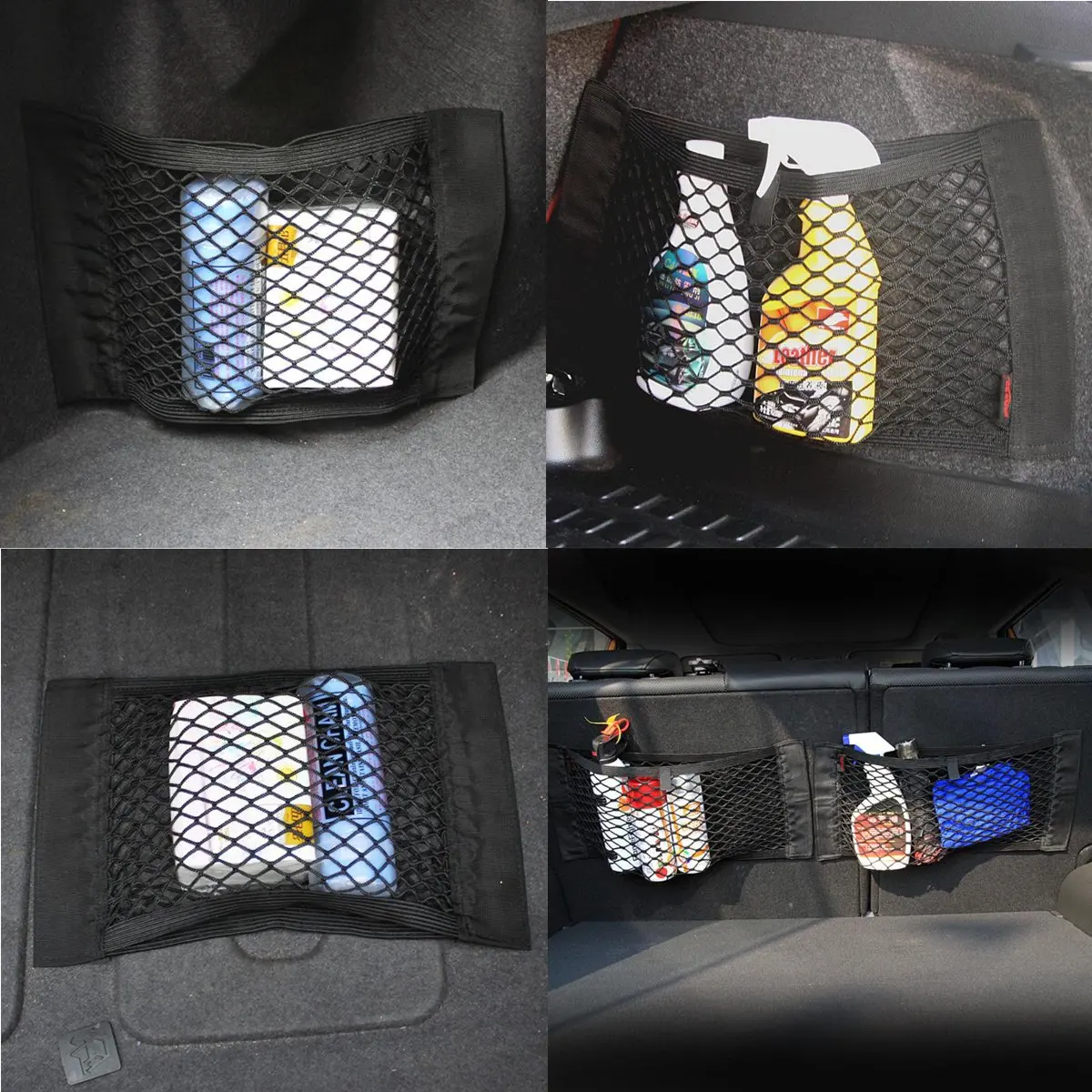 Moqiu салона сетки 40/50/60/80*25 см багажник автомобиля сумка для хранения на заднее сиденье эластичная сетка стайлинга автомобилей карманные часы клетка