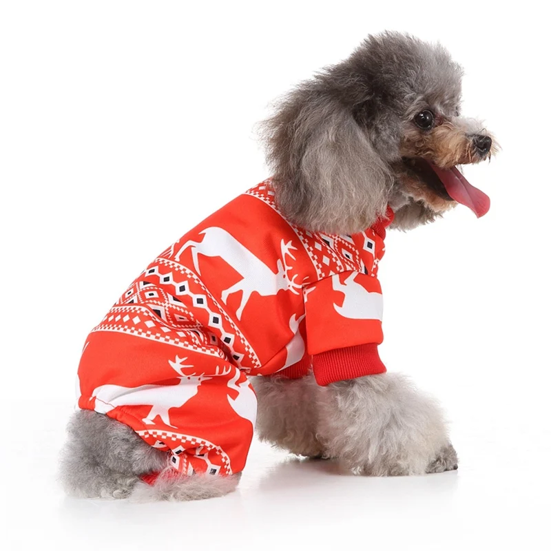 Домашний Рождественский Карнавальный костюм для маленьких и средних собак, теплый комбинезон для осени и зимы