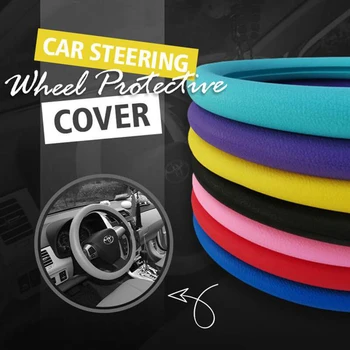 

New Silicone Steering Wheel Cover Non-slip Temperature Resistant Steering Wheel Protective Cover Car Styling