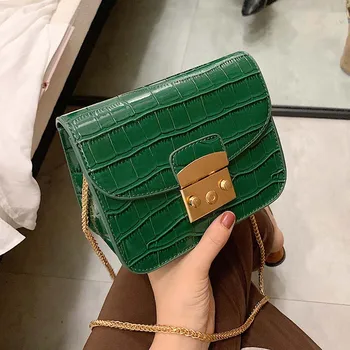 

Stone Pattern PU Leather Crossbody Bags For Women 2019 Chain Shoulder Messenger Bag Female Mini Lock Handbags and Purses