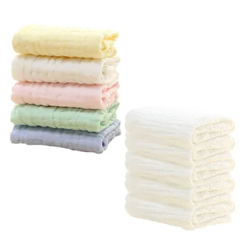 

5PCS Soft Cotton Water Absorbent Kids Newborn Baby Muslin Burp Cloths Face Sweat Wipe Washcloth 30x50cm