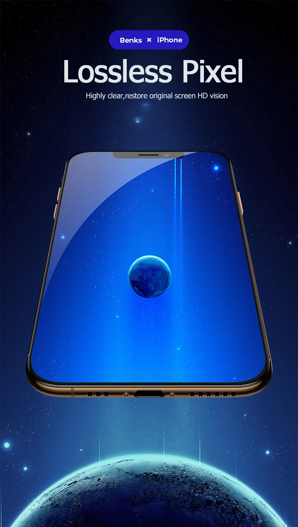 Benks OKR Tempered Glass Film 0.3mm For iPhone 11 Pro Max Full Cover Anti Blue Screen Protector AGC 9H Bubbles Free Glass Front (10)