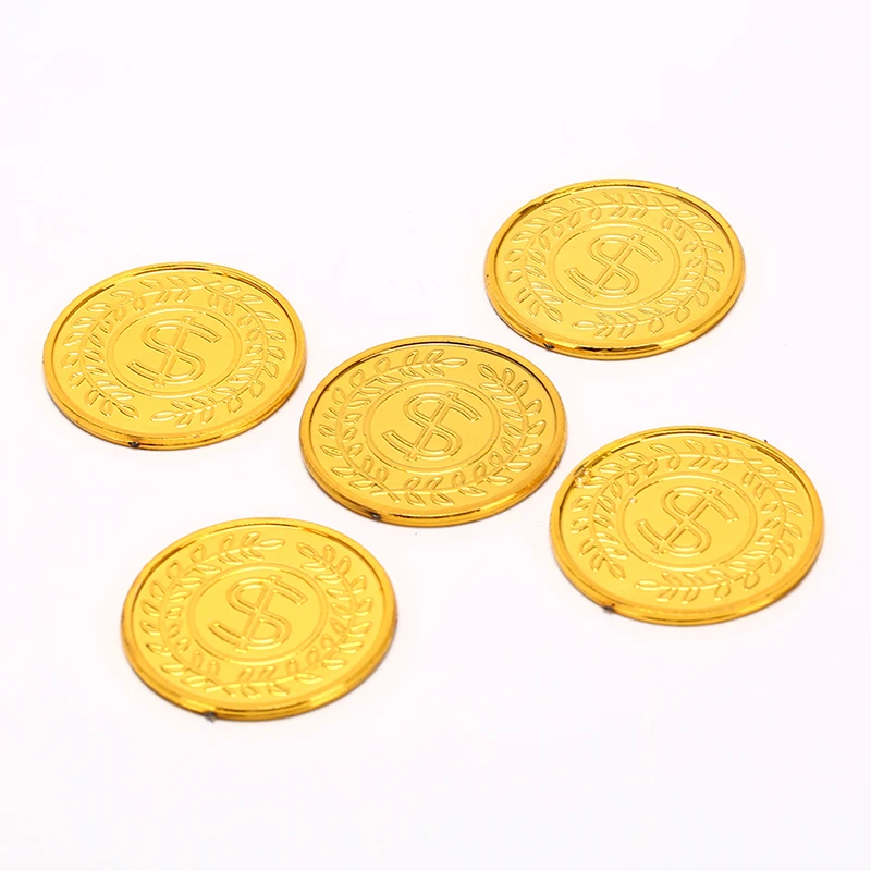 100 шт./упак. покер, казино чипы Биткоин Bitcoin золотое покрытие Пластик Prate золотые монеты сокровище пиратов игровые фишки для покера