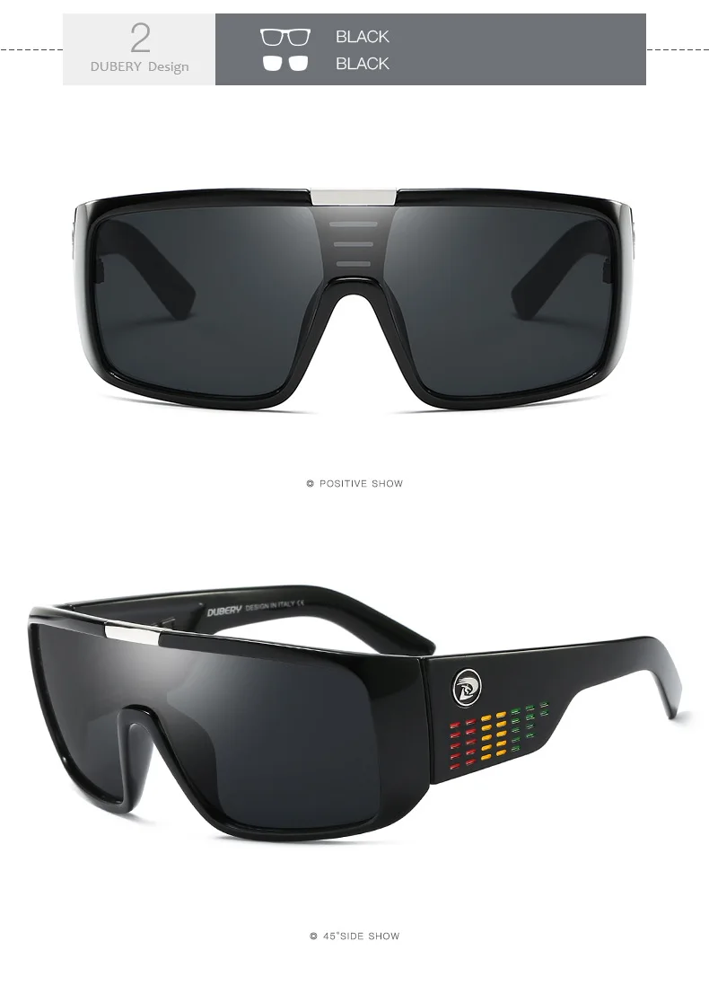 BlackColorF BlackL Dubery D2030 большая оправа солнцезащитные очки спортивные солнцезащитные очки поляризованные очки для мужчин - Цвет линз: BlackColorF BlackL