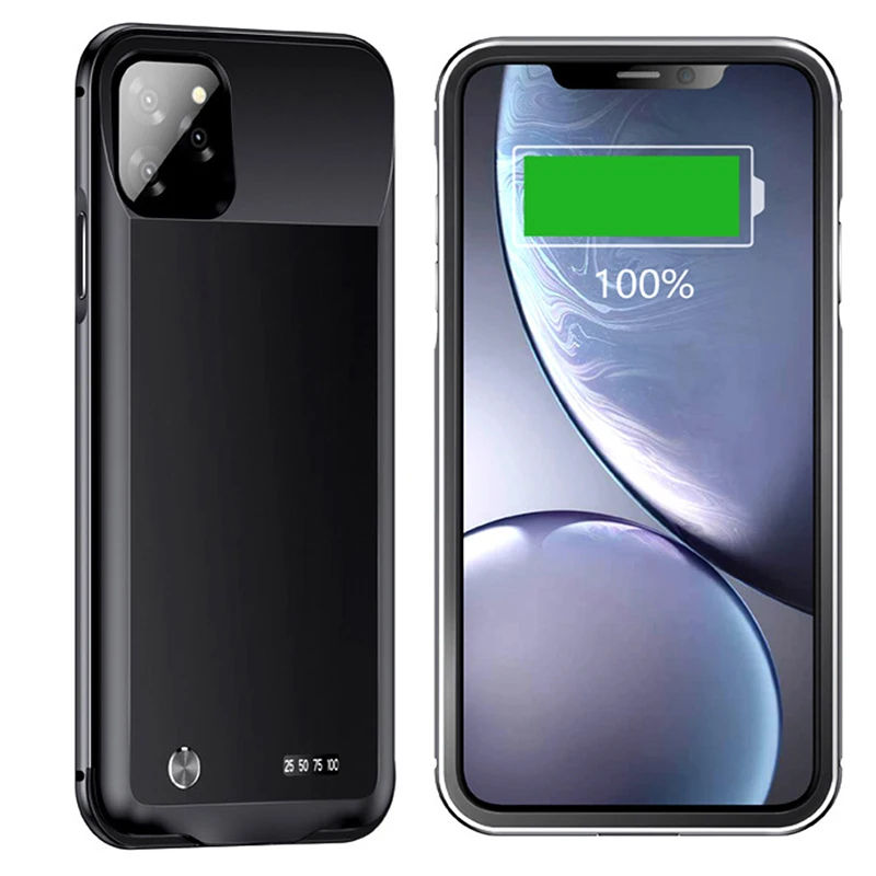 5000 мАч для iphone 11 11 Pro 11 Pro Max, чехол для зарядного устройства, чехол для смартфона, внешний аккумулятор, металлическая рамка, аудио выход, чехол для аккумулятора