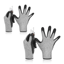 Gants résistants aux coupures de niveau 5, 2 paires, 3D, confortable, extensible, Durable, poignée en mousse Nitrile, passage Fda Contact alimentaire L & Xl