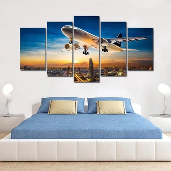 

HD Photo Prints Canvas Wall Art Living Room Home Decor Pictures 5 Pieces Airplane Paintings Modern Posters Prints no frame