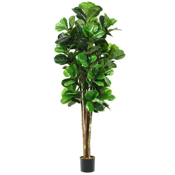 

6-Feet Artificial Indoor-Outdoor Home Decorative Planter Natural Trunks Leaves and Artificial Moss Simulation Tree HW61302