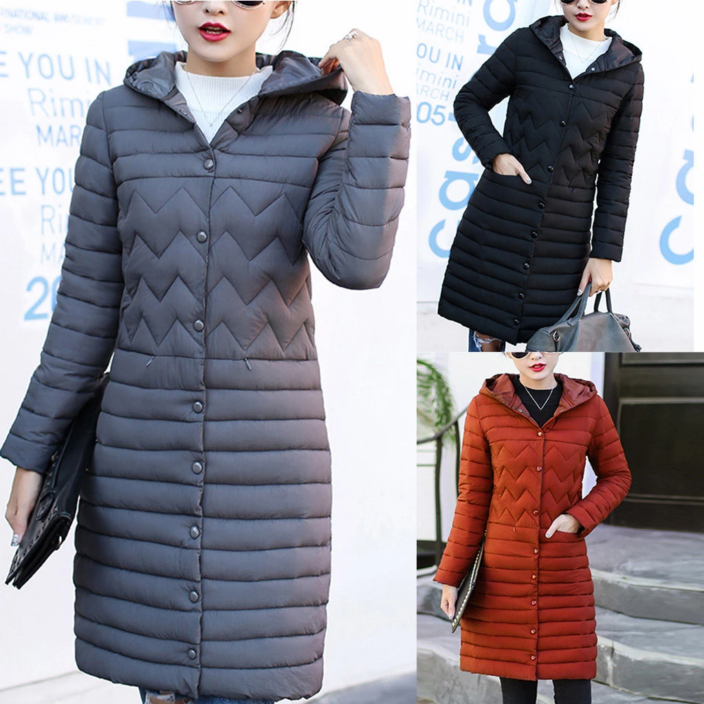 JAYCOSIN Women 2019 New Winter Jacket Women Coat Long Hooded Outwear Female Parka Slim Clothes Outerwear Padded Basic Coats 920