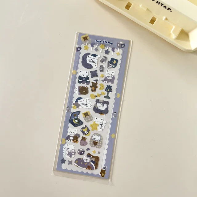 1Pc Cartoon Cat Laser Bling Scrapbook Fun Stickers Confetti Decoration DIY Photo For Journal Diary Album Stationery Sticker 1Pc C