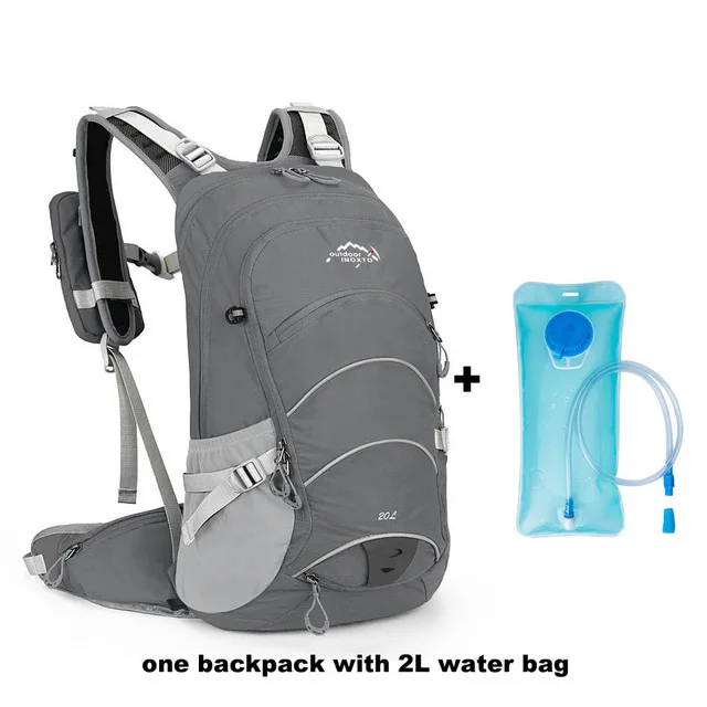 Водонепроницаемый уличный рюкзак для мужчин, 20л альпинистские велосипедные гидратационные сумки для кемпинга походный рюкзак, спортивные велосипедные рюкзаки - Цвет: gray with water bag