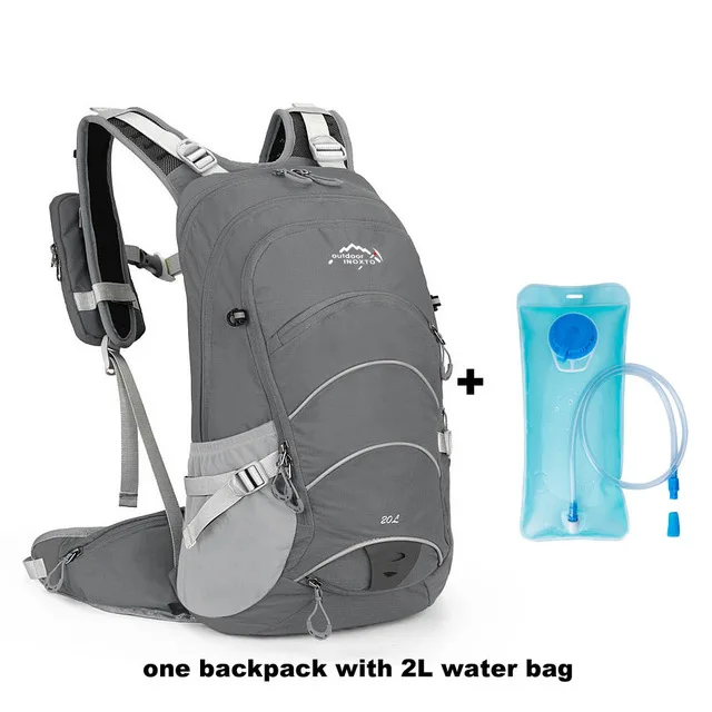 gray with water bag Водонепроницаемый уличный рюкзак для мужчин, 20л альпинистские велосипедные гидратационные сумки для кемпинга походный рюкзак, спортивные велосипедные рюкзаки - Цвет: gray with water bag