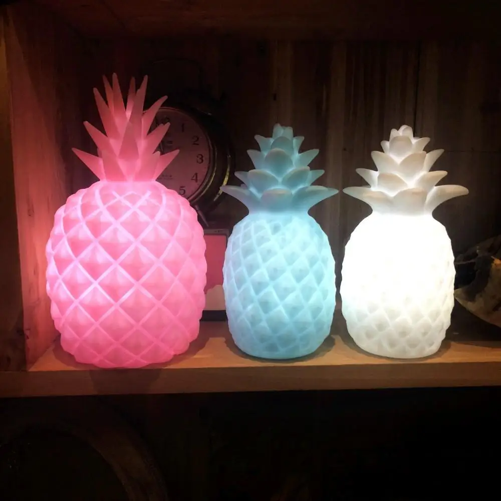 

SOLLED LED Night Light Colorful Pineapple Bedroom Decoration Vinyl Table Lamp Cute Fruit Shape