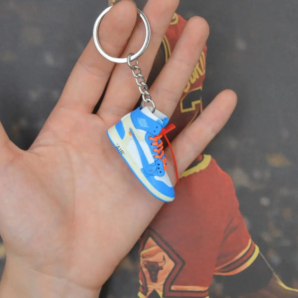one shoe keychain 3D Air Jordan AJ11 брелок с кроссовком обувь concord модель кулон подарки - Цвет: one shoe keychain